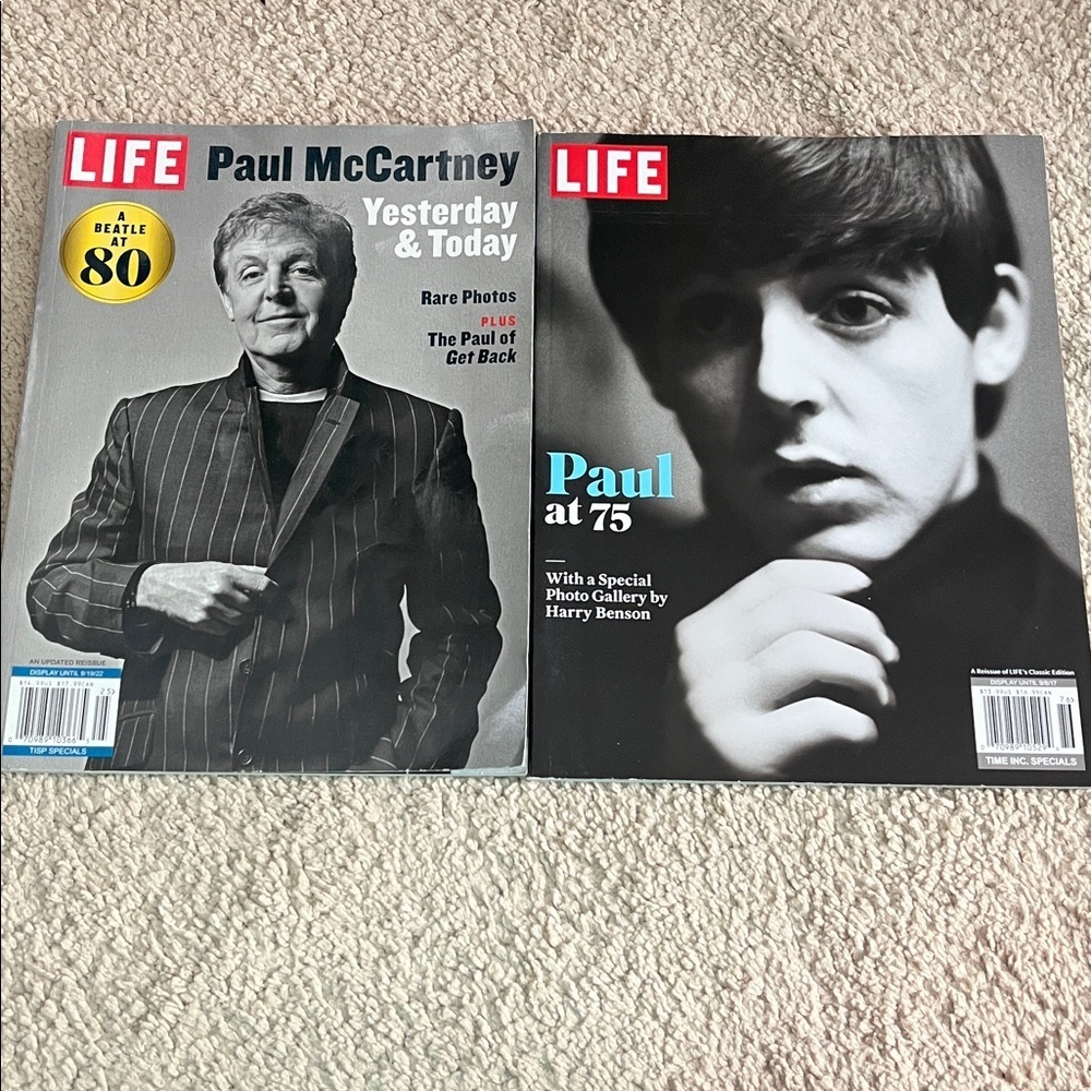 Two Life Magazines - Paul McCartney A Beatles at 80 & Paul at 75